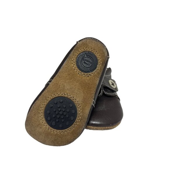 Livie & Luca Infant Boys Benny Brown Leather Bootie Strap & Button Size 6 - 12 - Picture 5 of 6